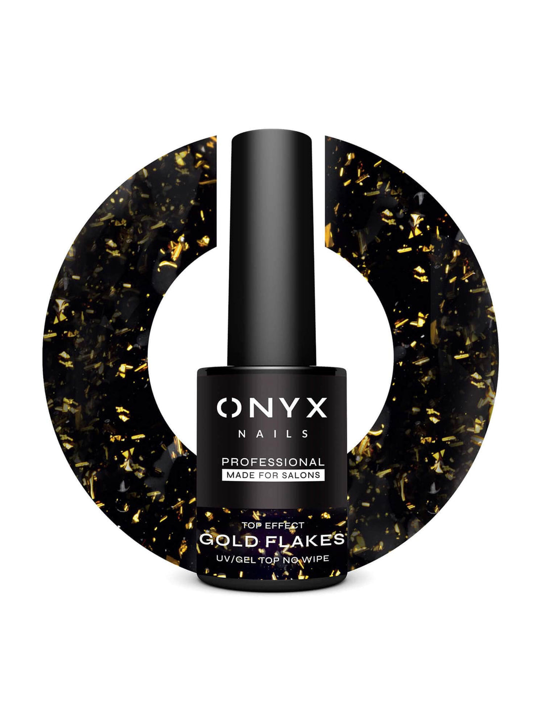 Onyx Nails Top Coat No Wipe Effect – T03 Gold Flakes7 ml