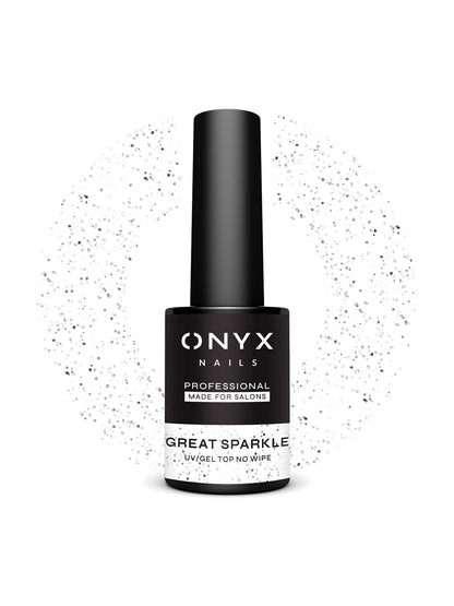 Onyx Nails Top Coat No Wipe - Great Sparkle 7 ml